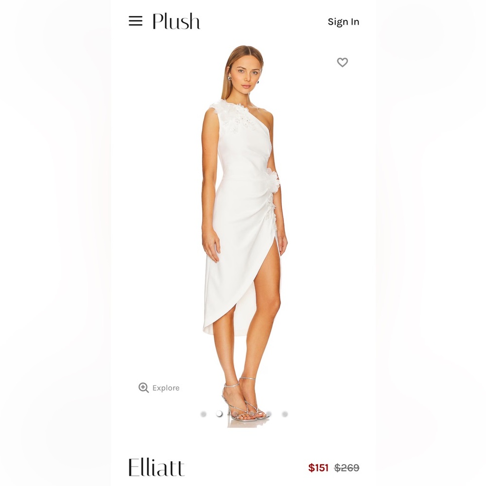 Elliatt White Astoria One Shoulder Dress